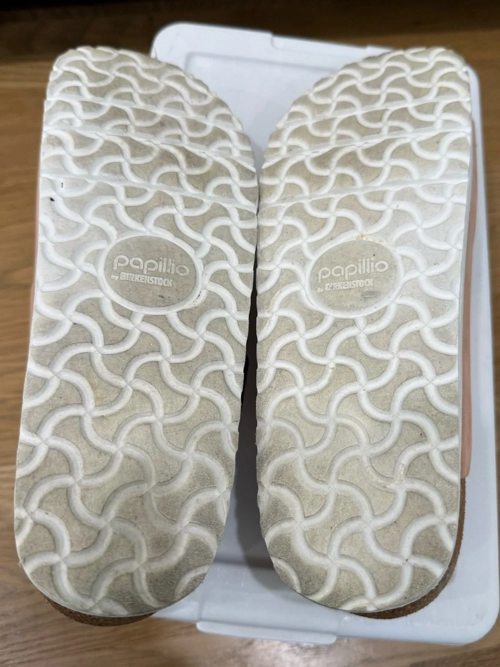 Birkenstocks Papillo light pink platform sandals slides size 41